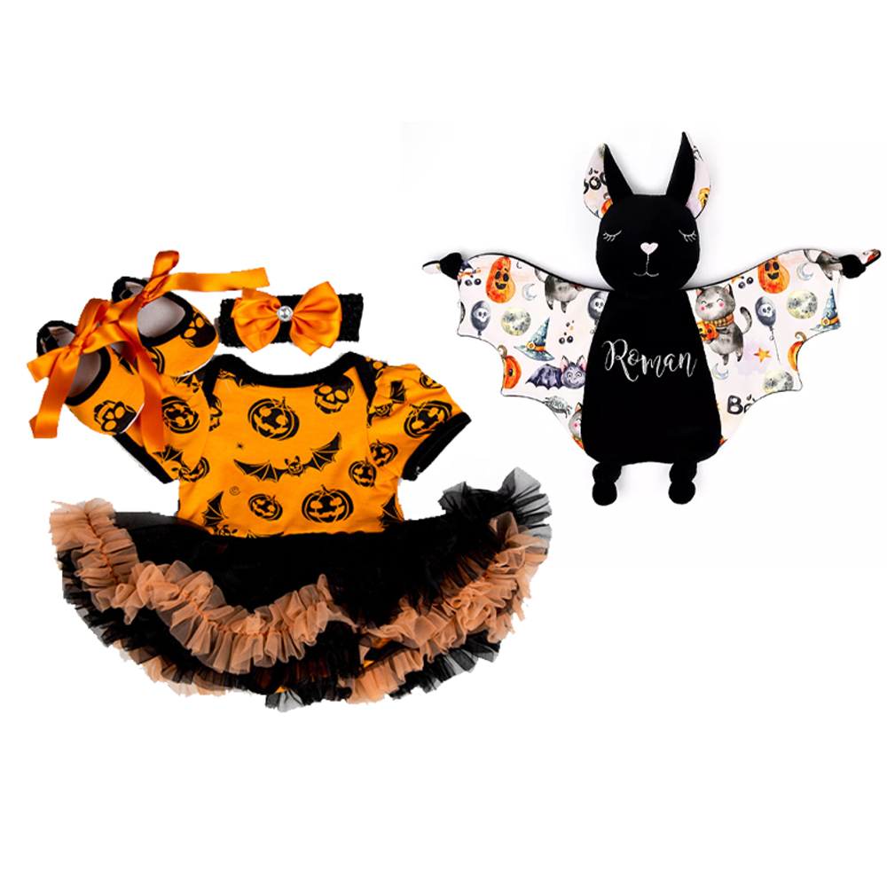 Halloween Bat Outfit Baby Girl Tutu Dress Sets