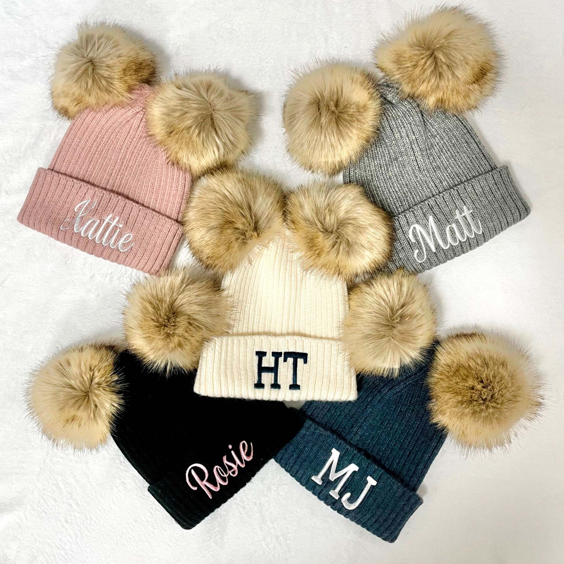 Personalized Double Ball Embroidered Hat