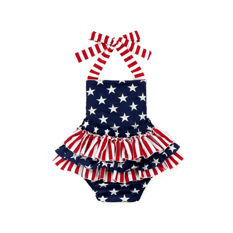 4th Of July American Flag Baby Romper