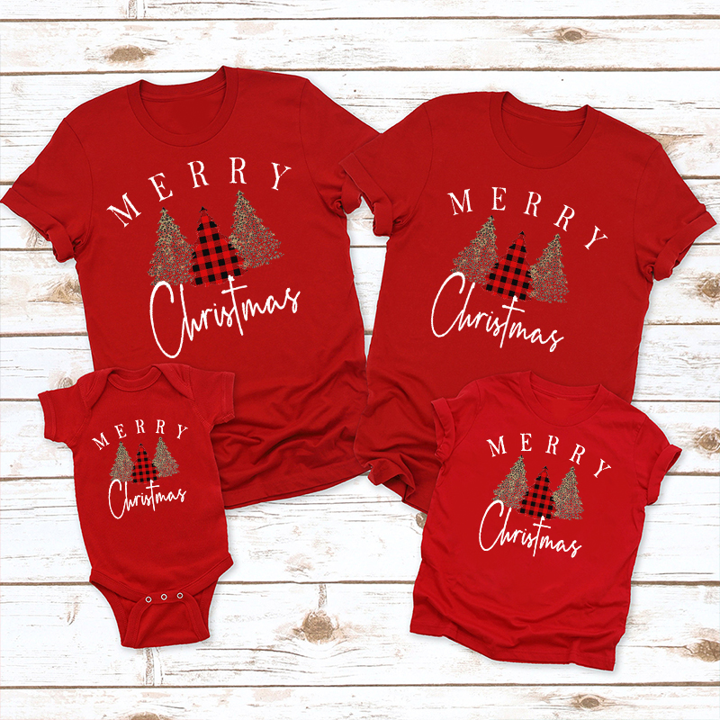 Merry Tree Christmas Family Matching Shirt