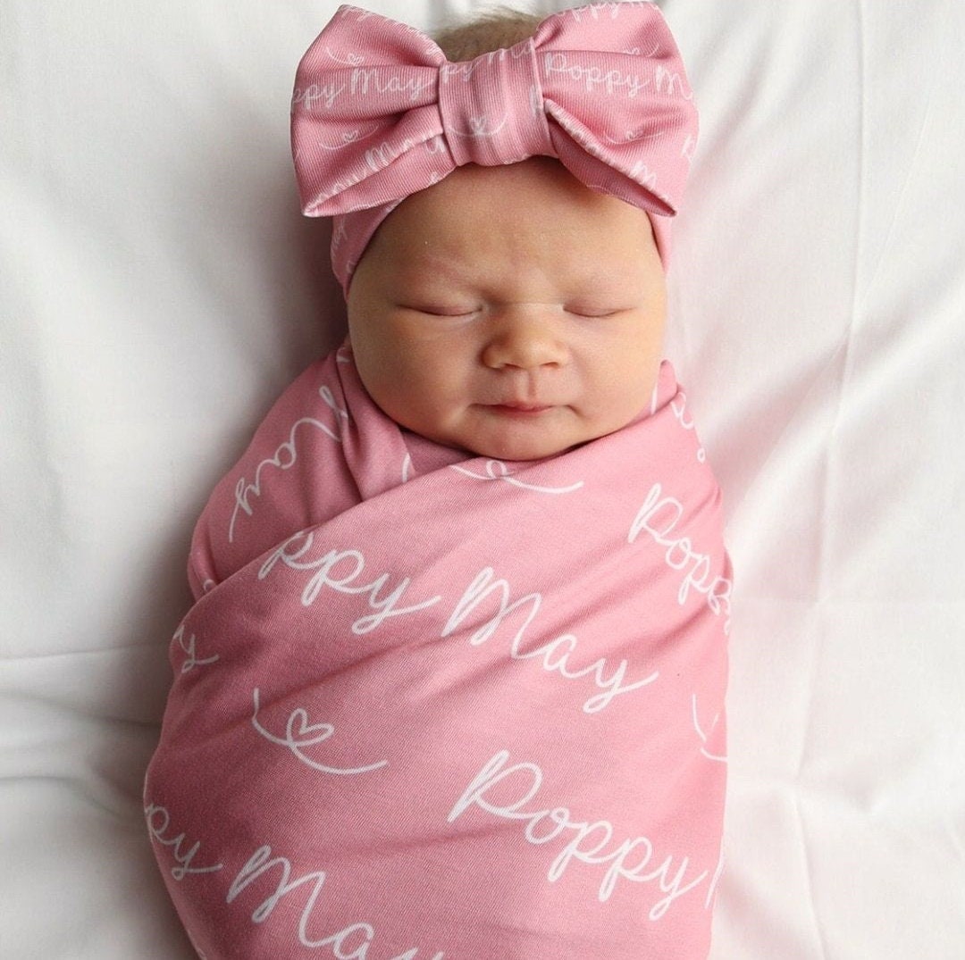 Personalized Baby Name Blanket&Swaddle Set