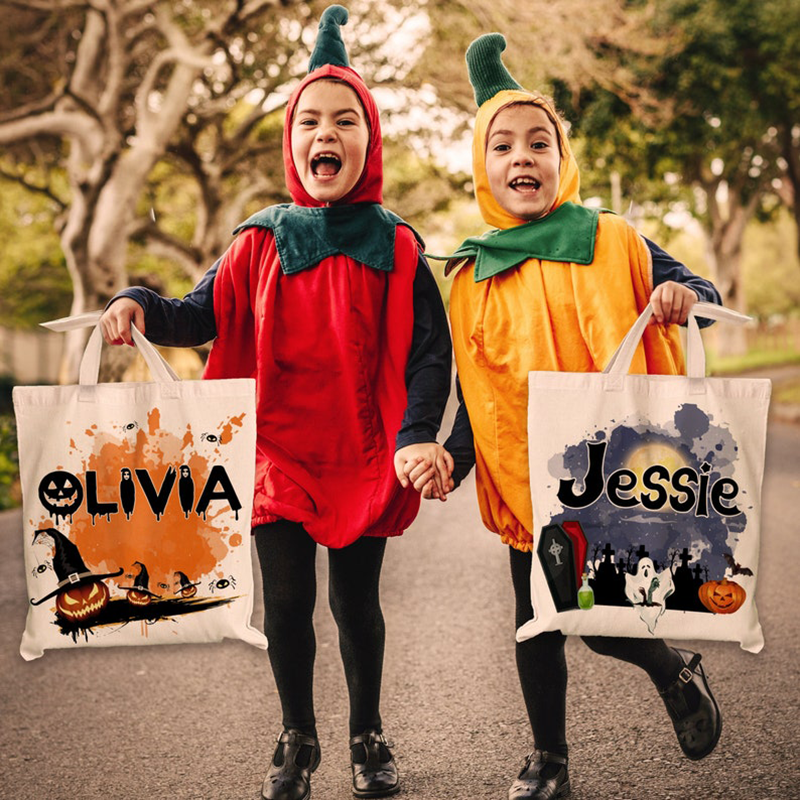 Personalized Halloween Tote Bag For Trick Or Treat