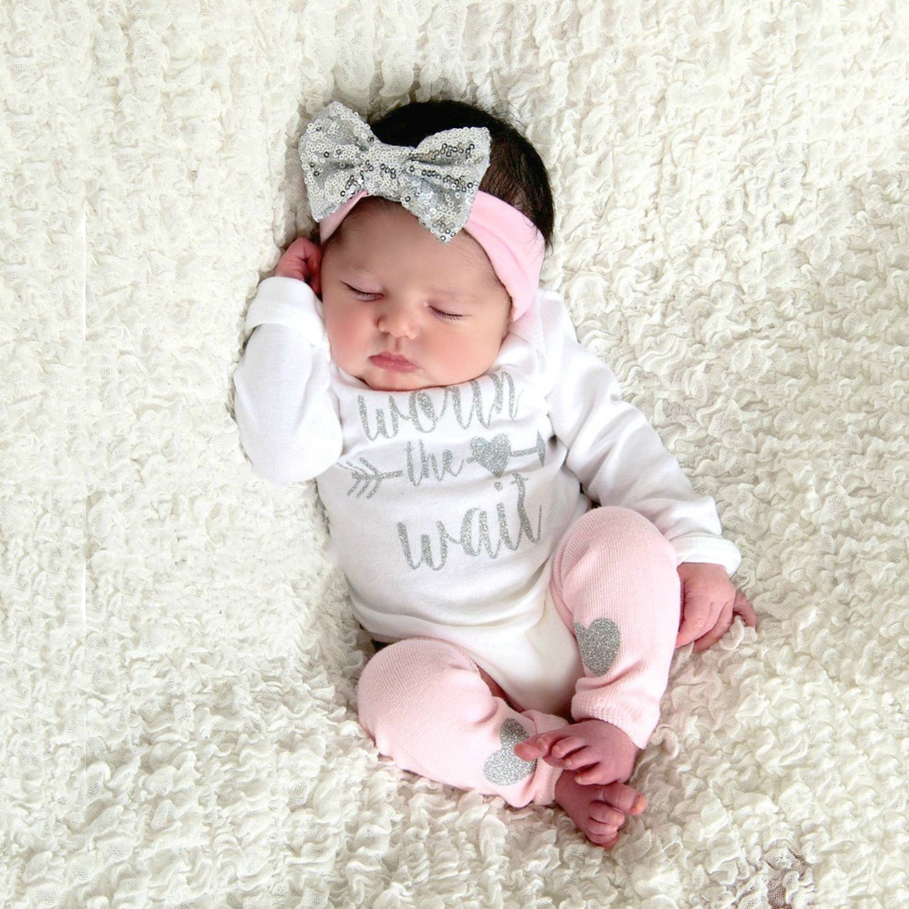 Newborn Babygirl Coming Home Outfit Set