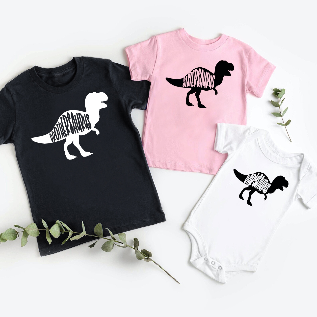 Personalized Big Dinosaur Family Matching Shirt
