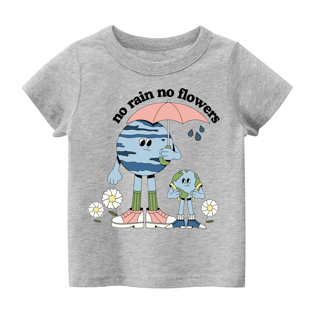 No Rain No Flowers Earth Day Toddler Shirt