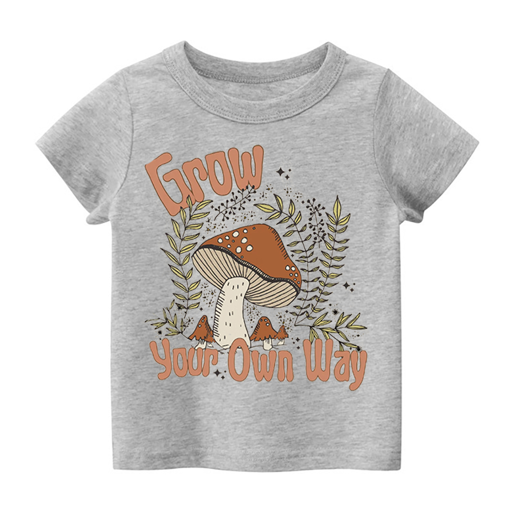 Grow Your Own Way Cute Mushroom Kids T-Shirt