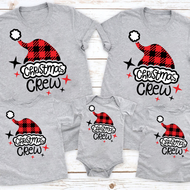 Christmas Hat Design Crew Family Pajamas