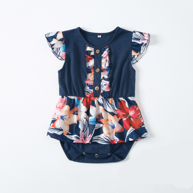 Navy Flower Family Outfits