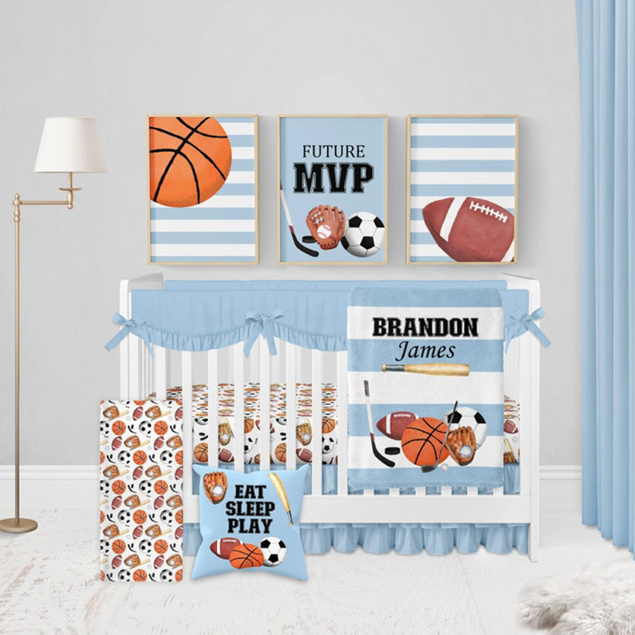 Personalized Sports Baby Flannel Blanket