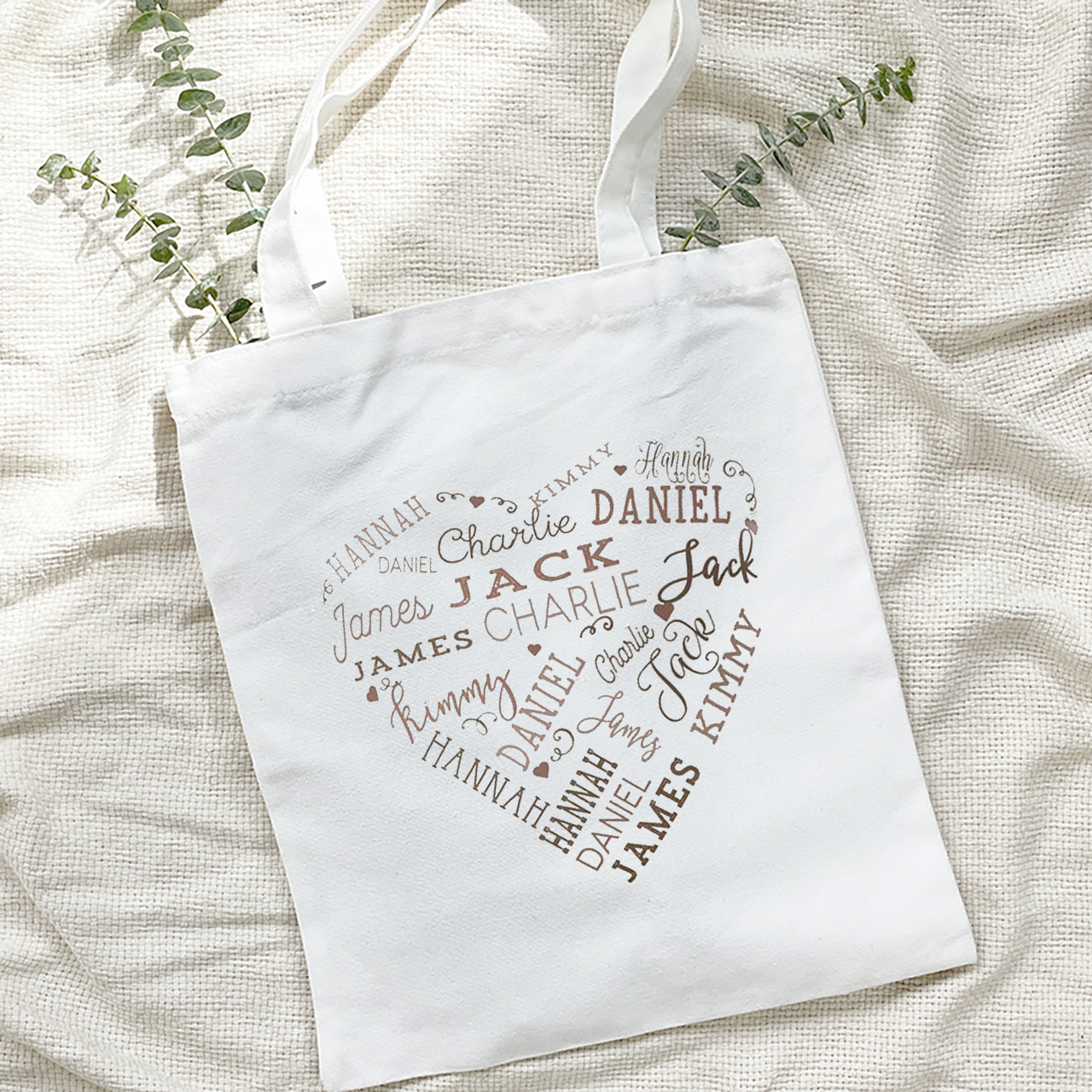 Personalized Mother's Day Tote Bag (Family Name)