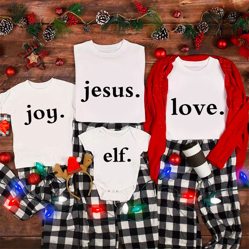 Christmas Words Family Matching Shirt
