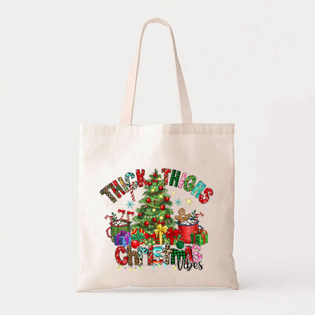 Thick Thighs Christmas Vibes Tote Bag