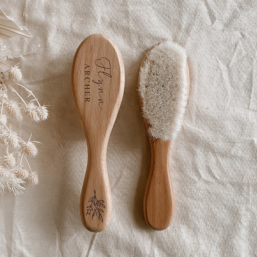 Personalised Wooden Baby Hairbrush