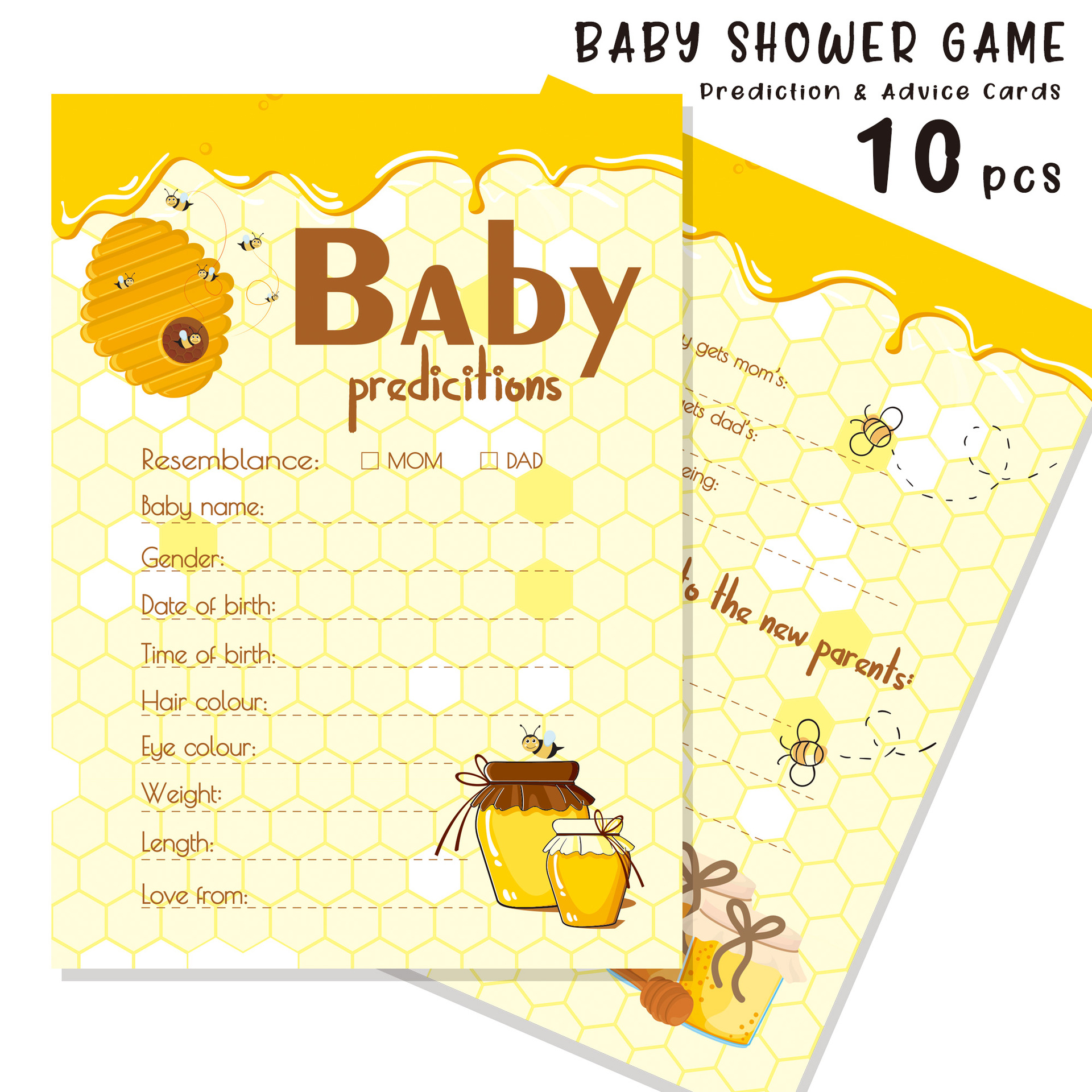 Baby Shower Predicitions And Advice Card Pack of 10