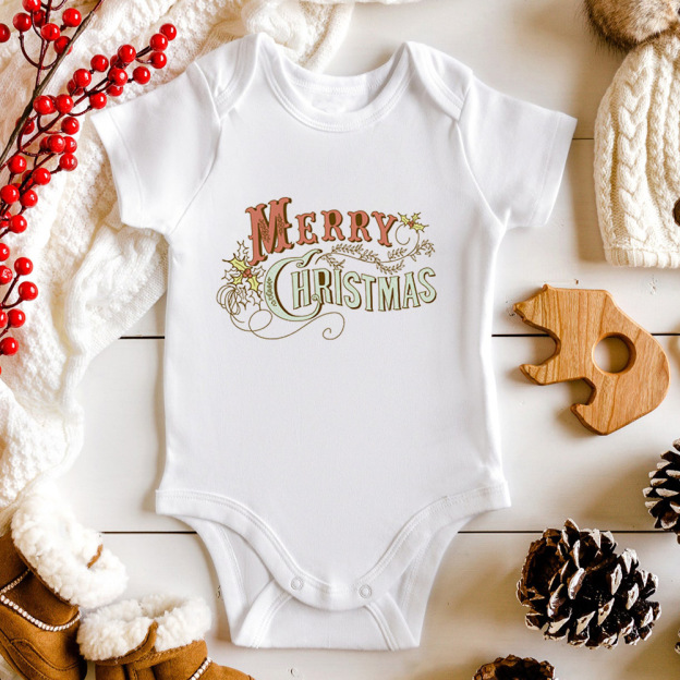 Vintage Merry Christmas Baby Bodysuit
