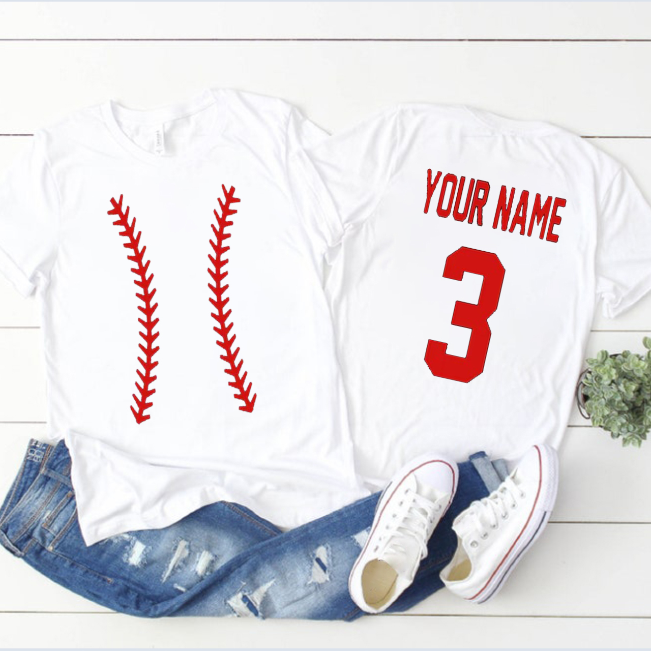 Personalized Baby Bodysuit & Shirts Baseball Jersey
