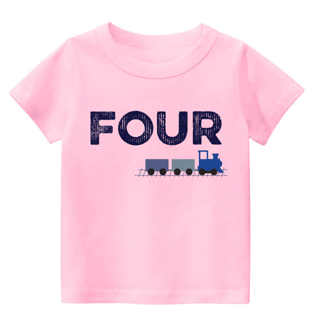 Blue Train Personalized Birthday Kids Shirt