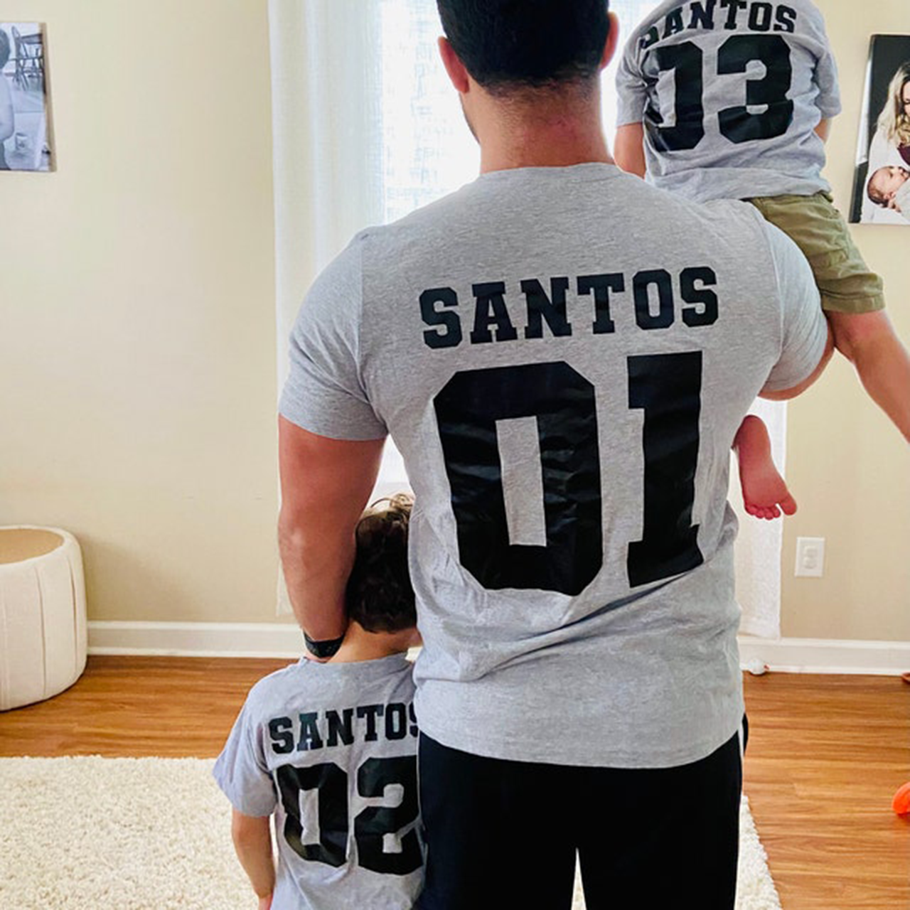 Matching Dad & Baby Personalized Last Name Shirt & Baby Bodysuit