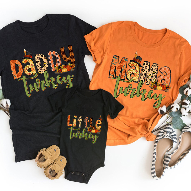 Personalized Turkey Family Thanksgiving Family Matching Shirts