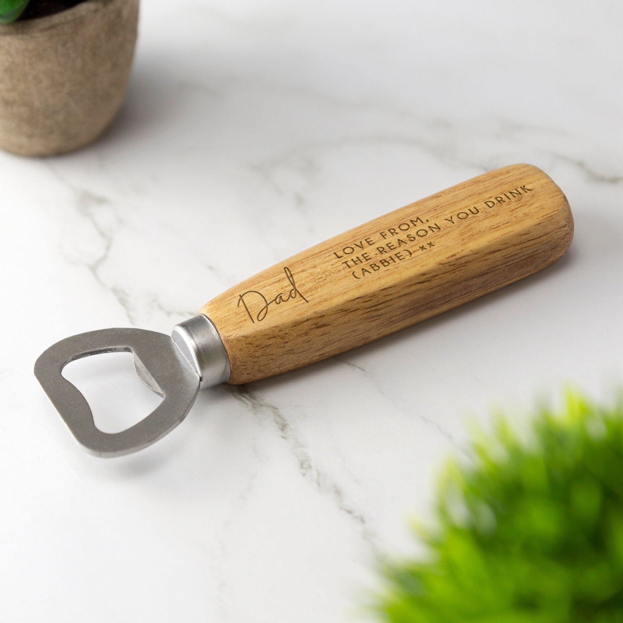 Personalized Wooden Bottle Opener Father's Day Gift