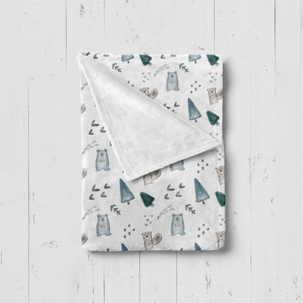 Bear & Forest Blanket Flannel Blanket