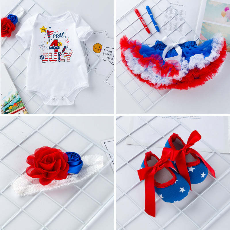 4th Of July American Celebration Baby Girl Tutu Outfit Set