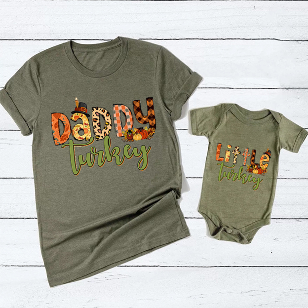 Personalized Turkey Family Thanksgiving Family Matching Shirts