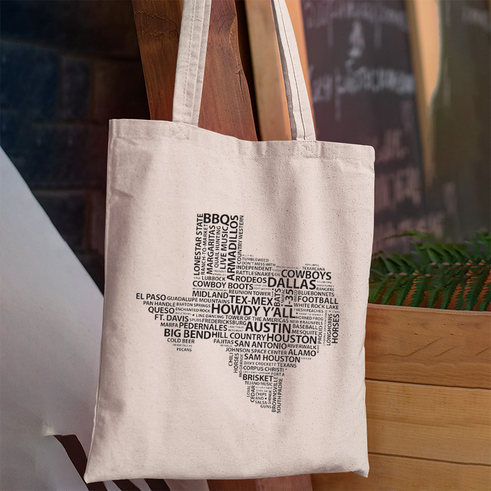 Words of Texas Tote Bag
