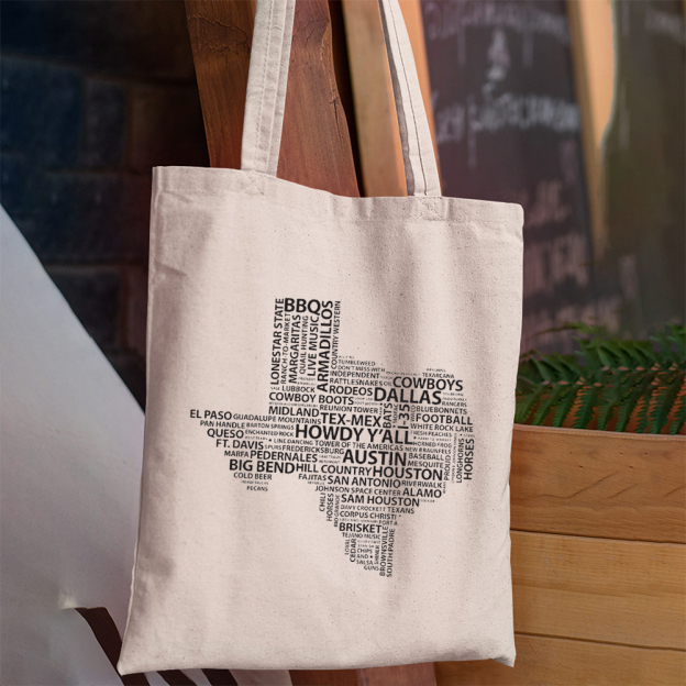 Words of Texas Tote Bag