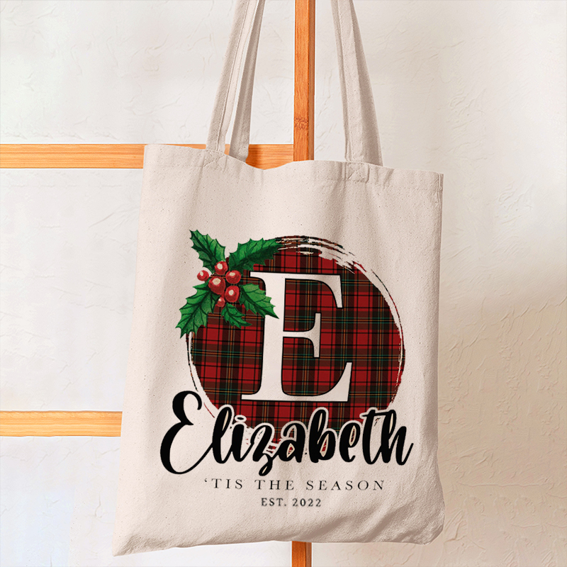 Personalized Letters Christmas Tote Bag