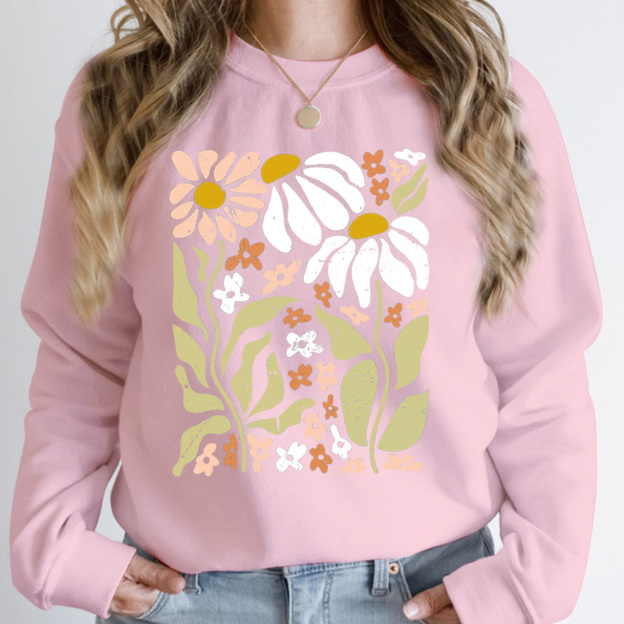 Boho Wildflowers Nature Sweatshirt For Mom