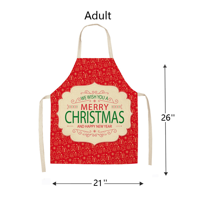 Red Merry Christmas Apron Sets For Adult&Kids