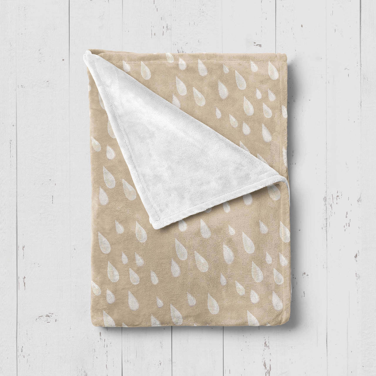 2 Colors Raindrops Baby Flannel Blanket