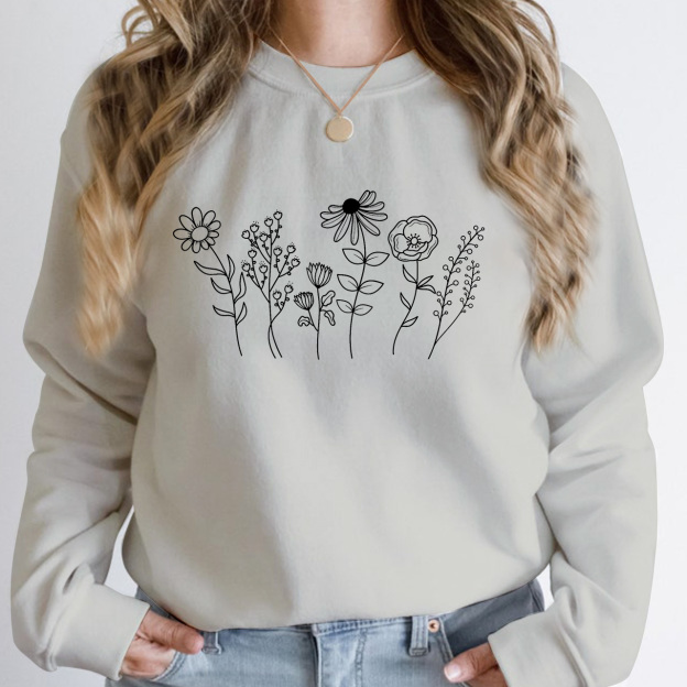 Nature Flower Sweatshirt For Mom