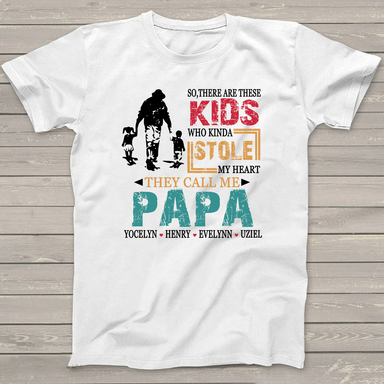 Personalized Papa Gift Shirt With Name