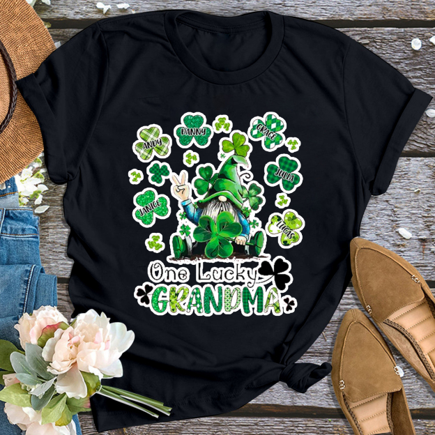 One Lucky Grandma Personalized Shirt