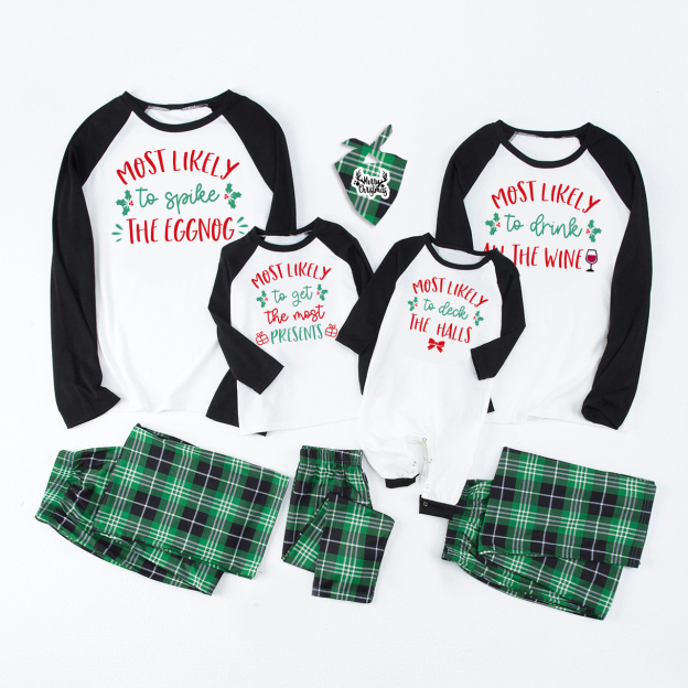 Most Likely Leaves Christmas Family Matching Pajamas