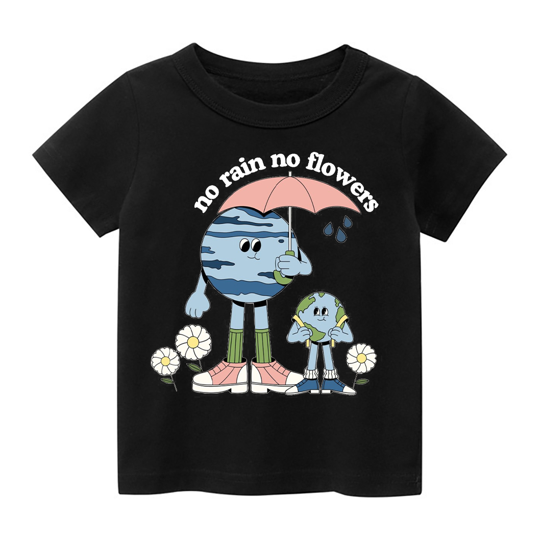 No Rain No Flowers Earth Day Toddler Shirt