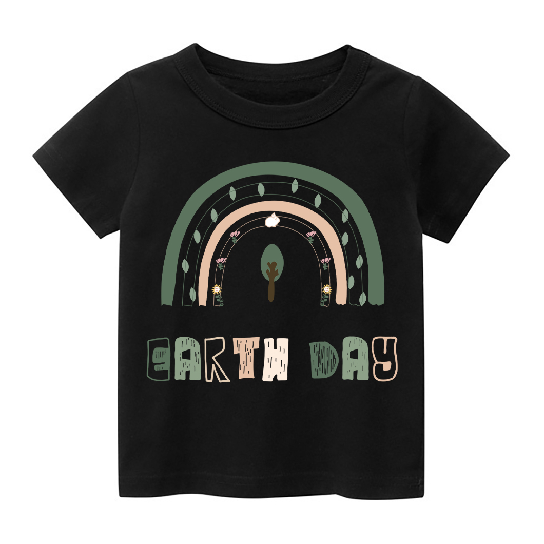 Rainbow Retro Wavy Text Love Earth Toddler Shirt