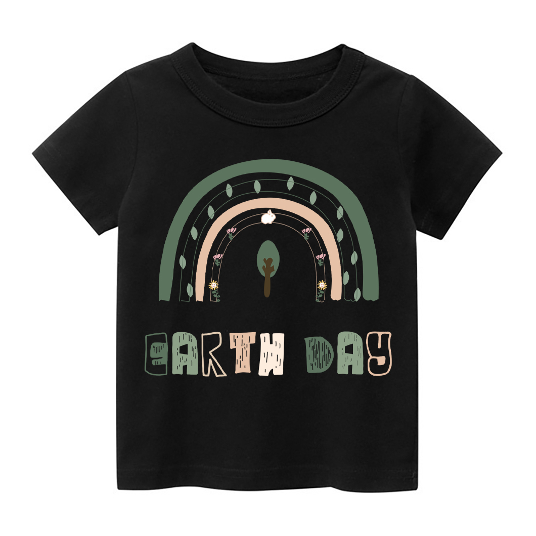 Rainbow Retro Wavy Text Love Earth Toddler Shirt
