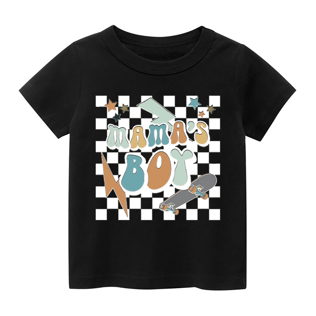 Mama's Boy Retro Skater Kids T-Shirt