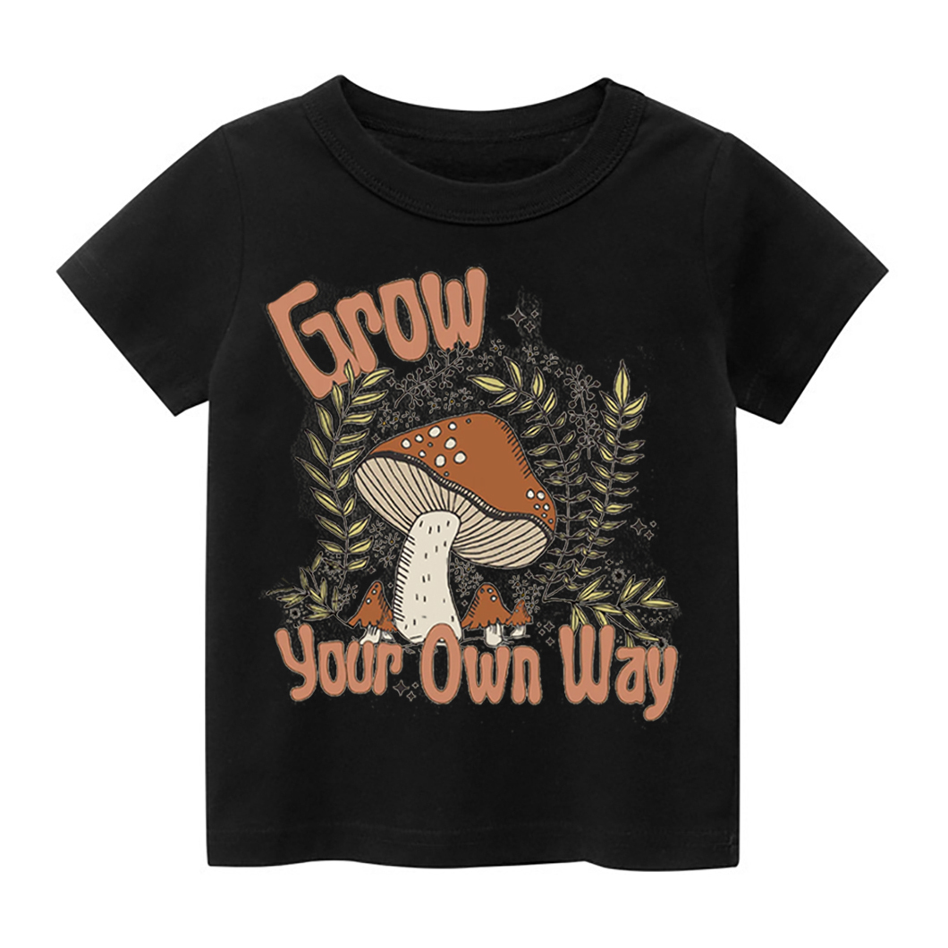 Grow Your Own Way Cute Mushroom Kids T-Shirt