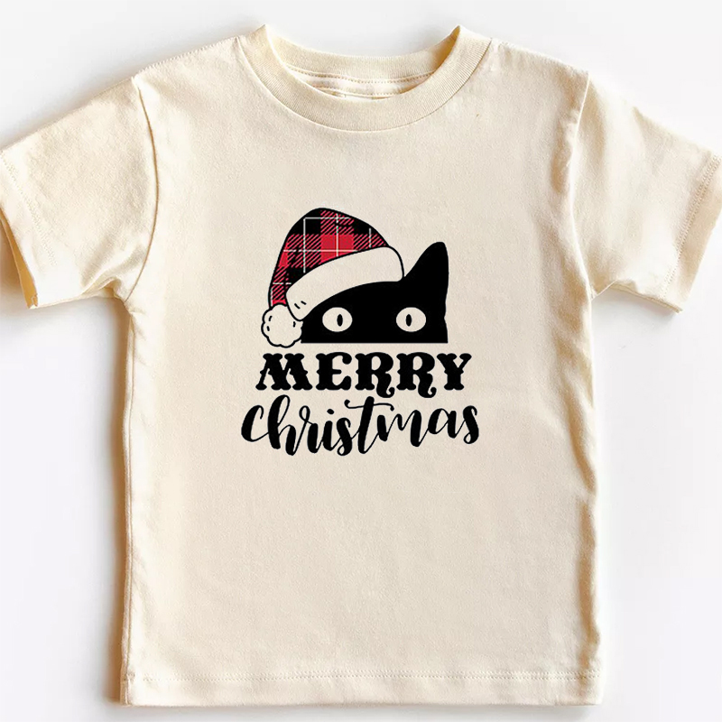 Merry Christmas Kitty Toddler Christmas Shirt