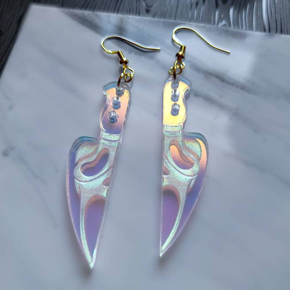 Halloween Iridescent Ghost Face Earring Sale-Beepumpkin™