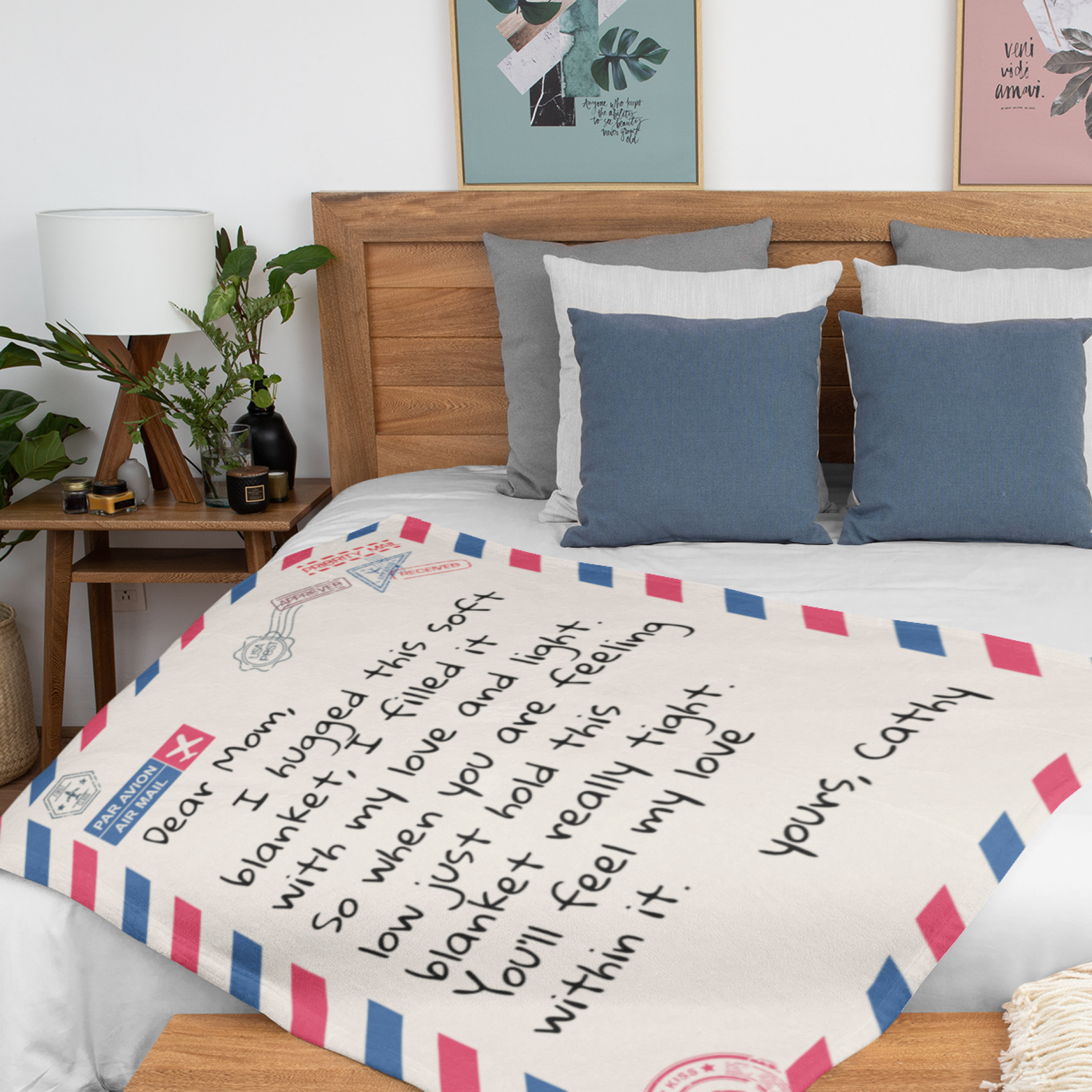 Personalized Letter To Mom Flannel Blanket