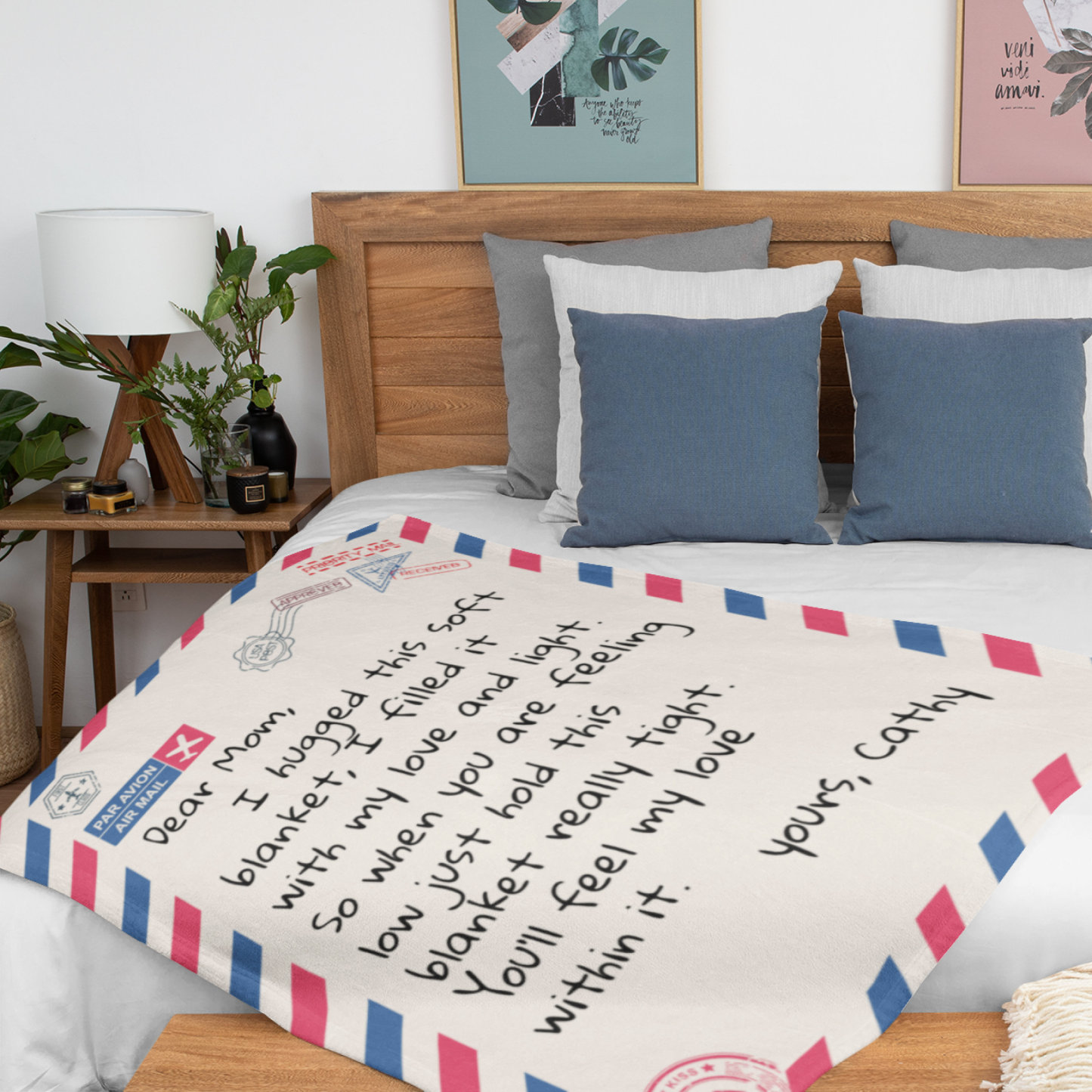 Personalized Letter To Mom Flannel Blanket