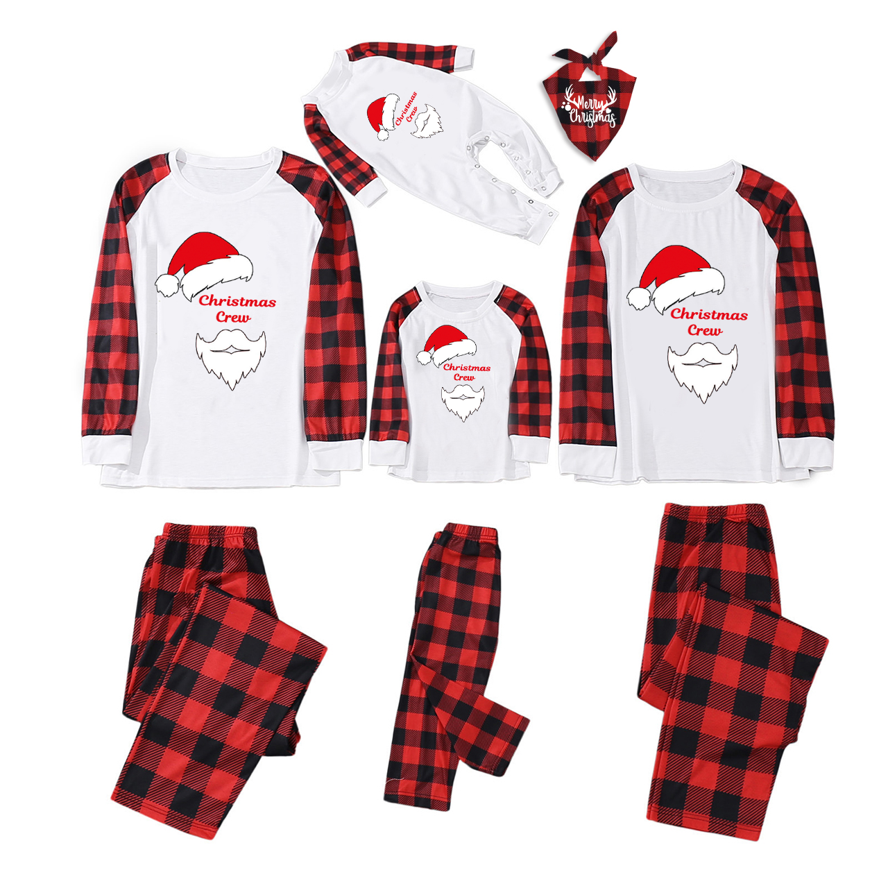 Merry Christmas Hat & Bearded Family Matching Pajamas Sale-Beepumpkin™