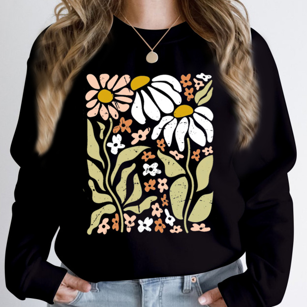 Boho Wildflowers Nature Sweatshirt For Mom