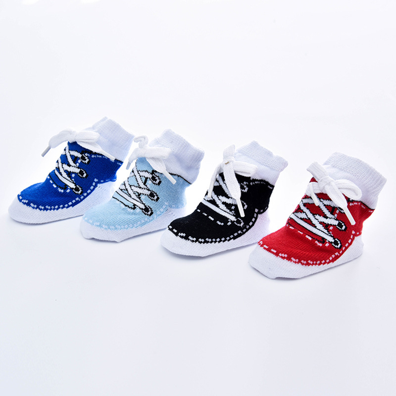4 Colors Baby  Shoelace Socks (4 Pairs )