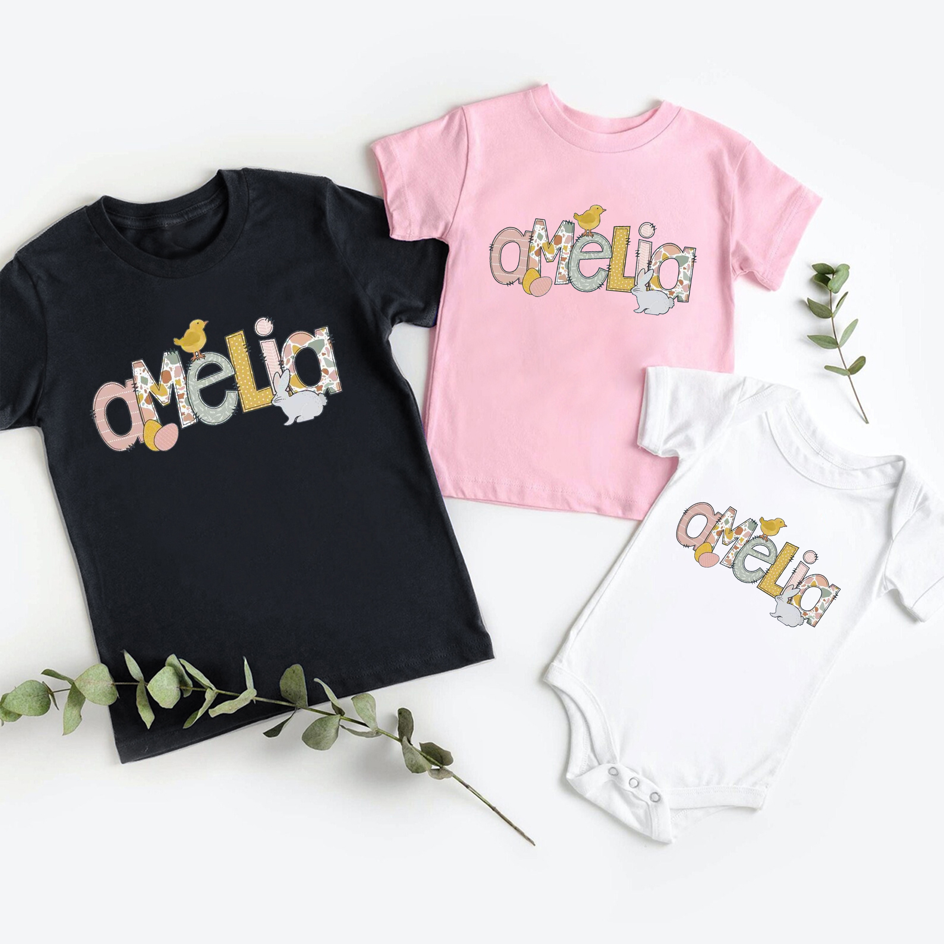 Personalized Name Easter Siblings Family Matching Shirt